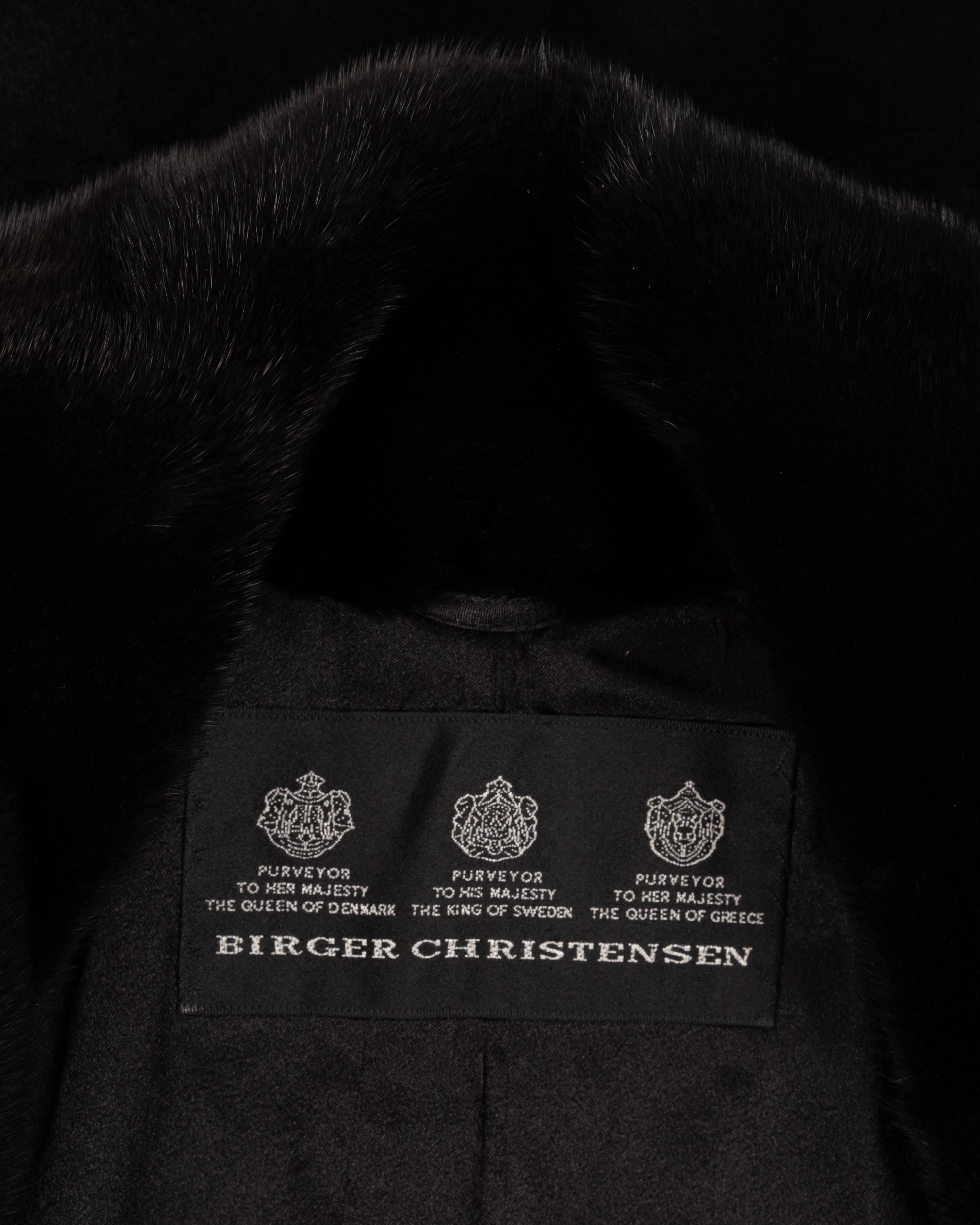 Birger Christensen Sheared Mink Coat in Gradient Diamond-Pattern