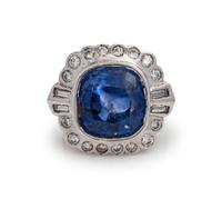 Ceylon Sapphire and Diamond Ring