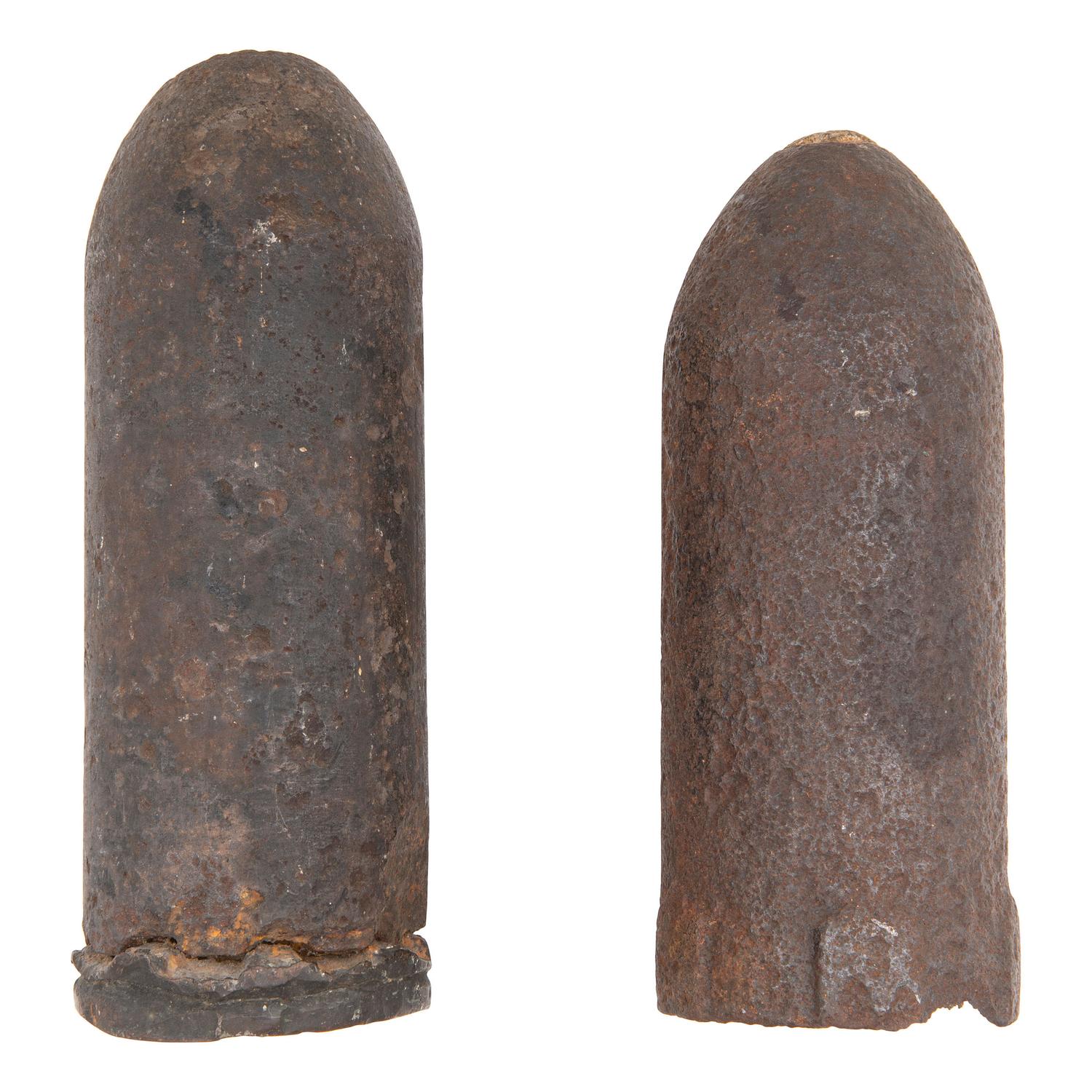Two Excavated Civil War Artillery Shells: Delafield and