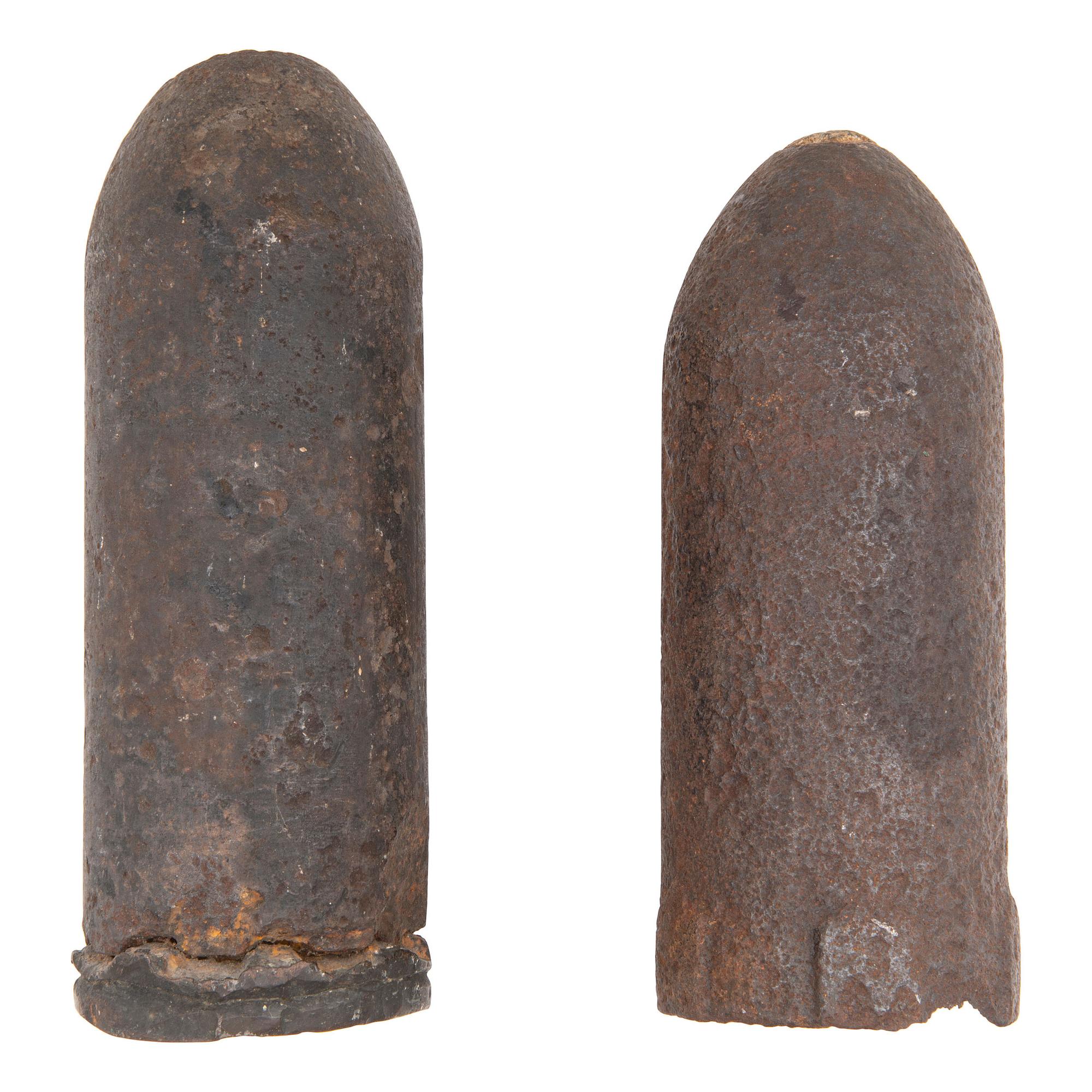 Two Excavated Civil War Artillery Shells: Delafield and