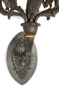 A Pair of Empire Style Bronze Six-Light Sconces