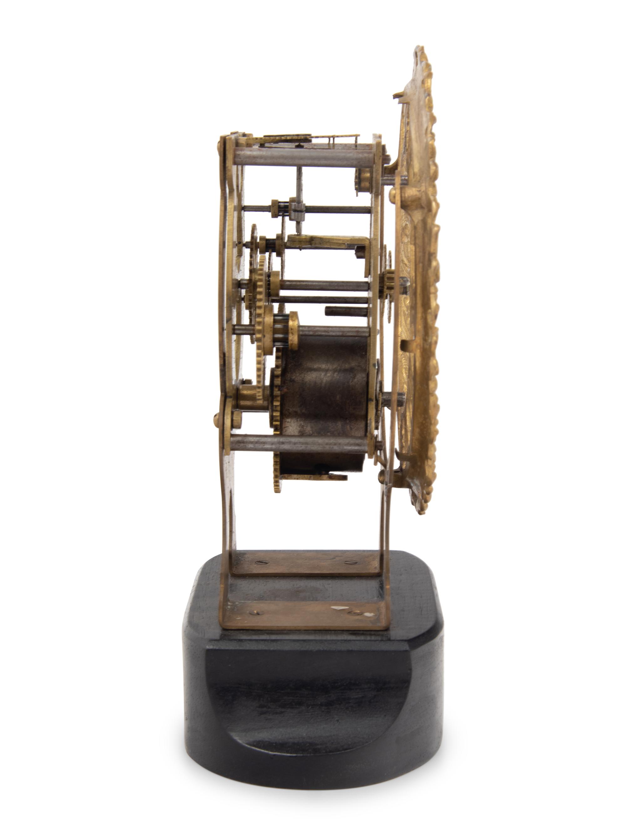 An American Brass Skeleton Clock