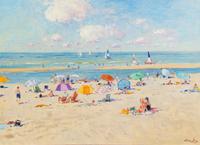 Niek van der Plas, (Dutch, b. 1954), Beach Scene