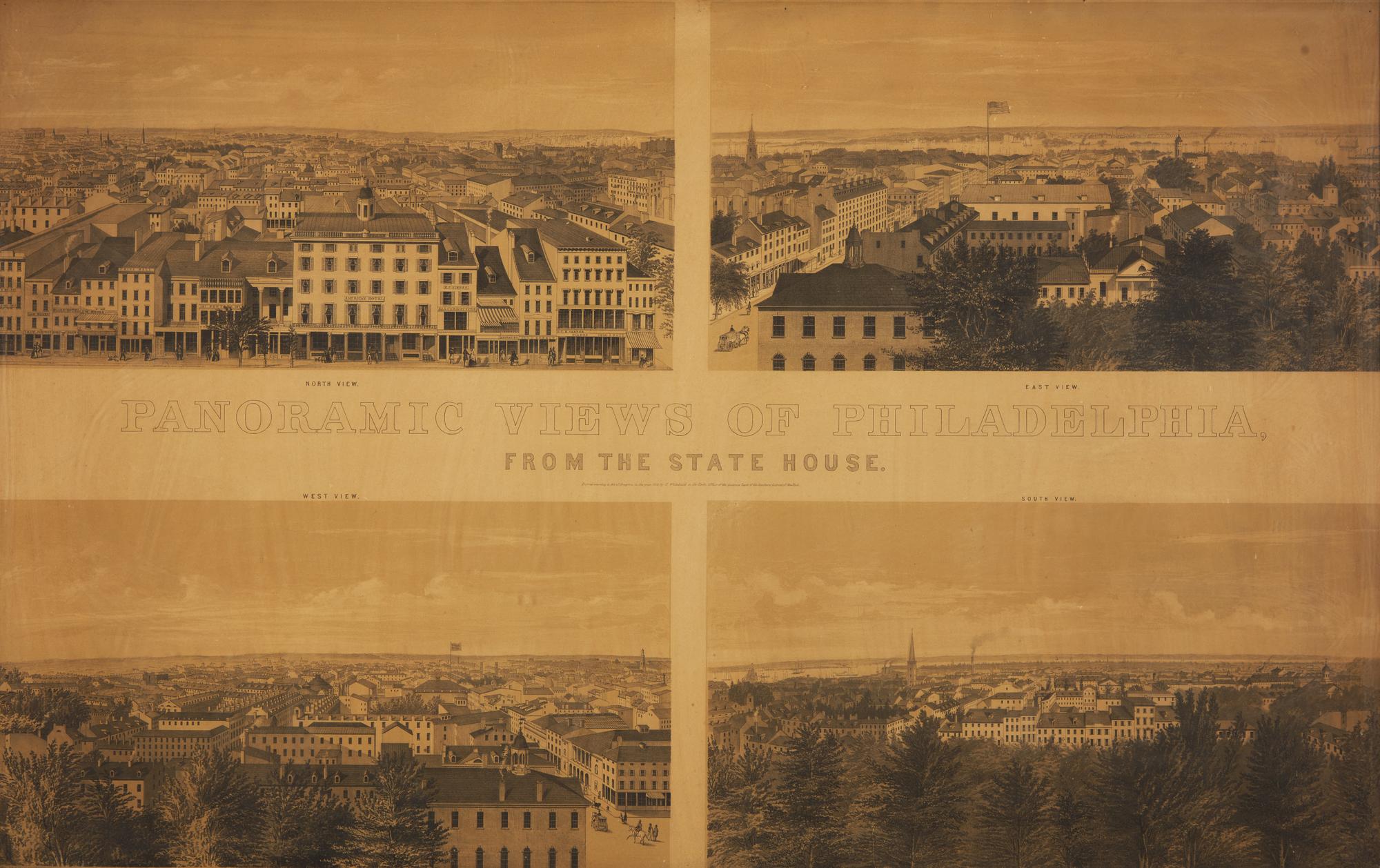 [Prints] Whitefield, Edwin. Panoramic Views of Philadelphia from the State House