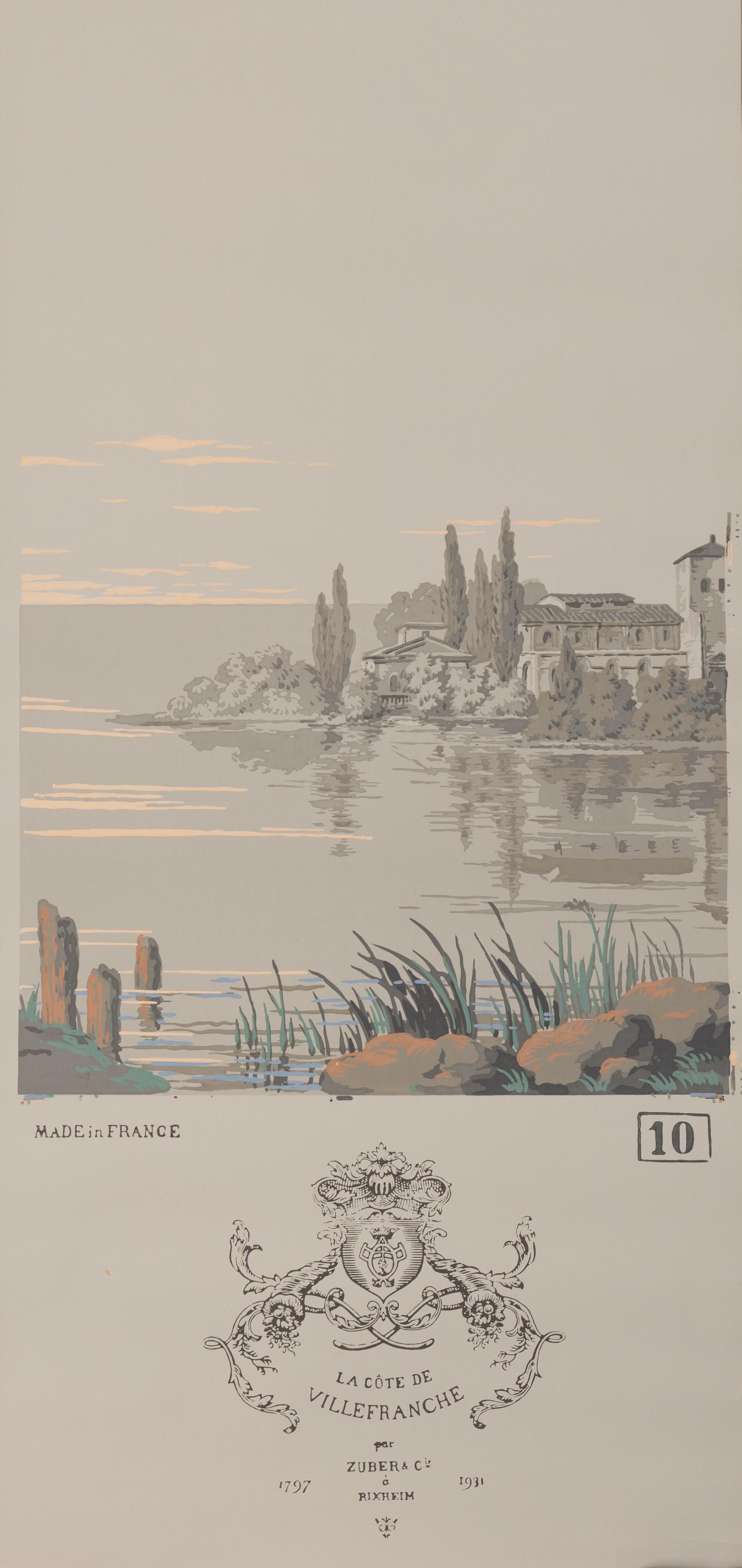 A Complete Set of Fourteen Zuber et Cie. La Cote de Villefranche Wallpaper Panels