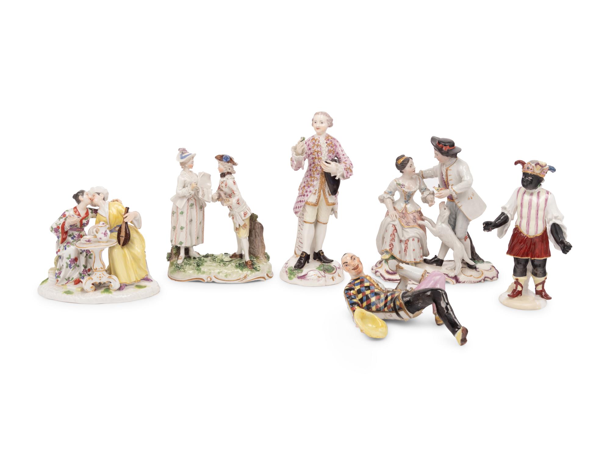 A Collection of German Porcelain Figural Groups