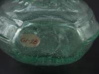 A Molded-Glass New York Flask in Aqua by Albany Glass Works