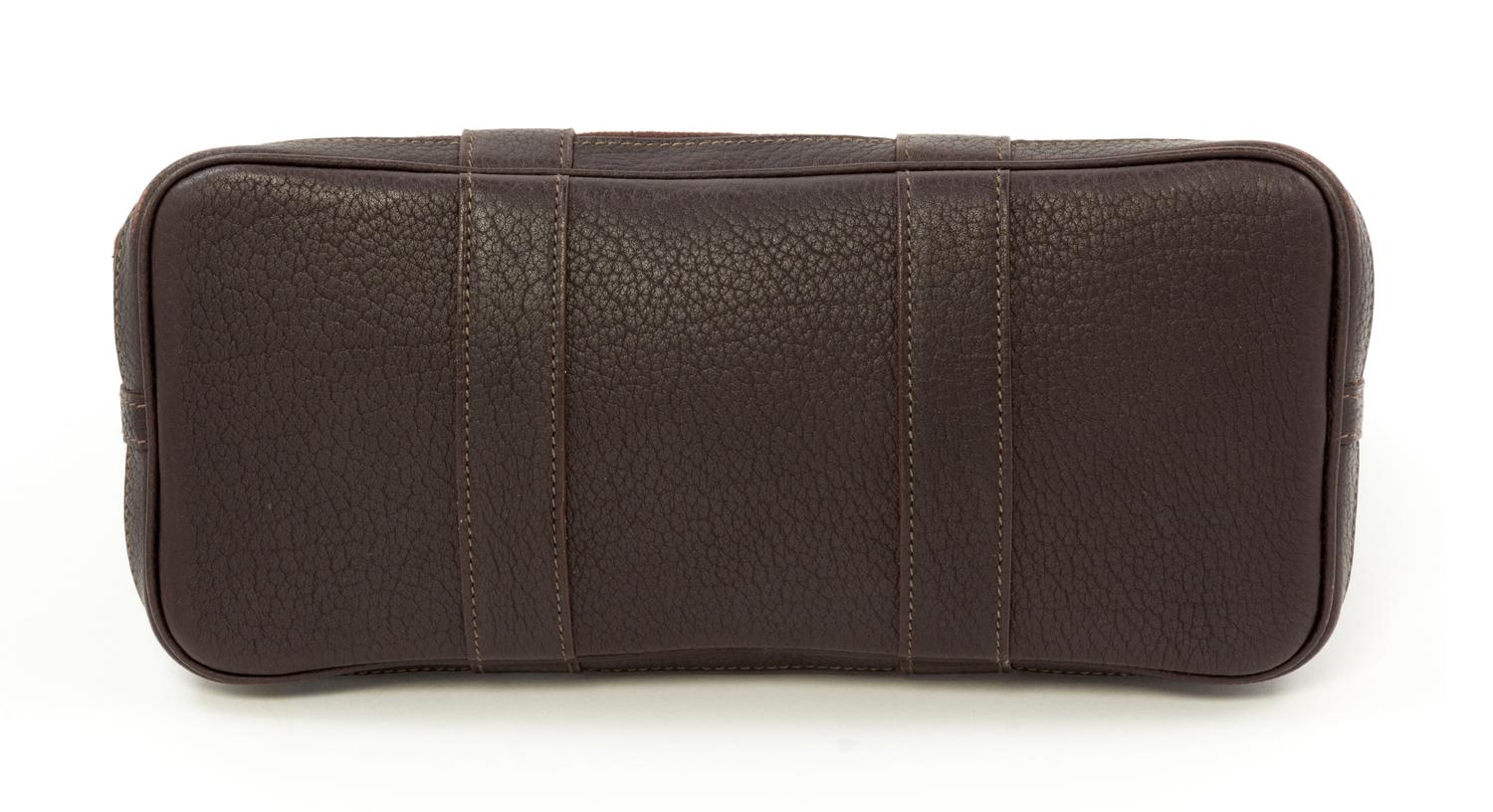 An Hermès Brown Canvas Sac Petite Ceinture PM, 12" x 9.5" x 5"; Handle drop: 4".