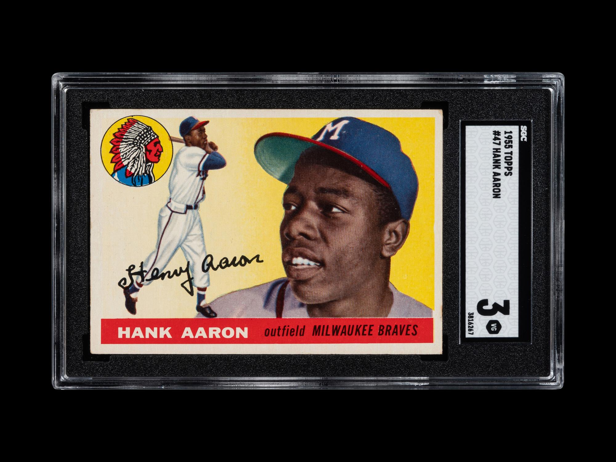 A 1955 Topps Hank Aaron Baseball Card No. 47 (SGC 3 VG)