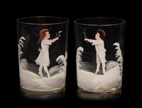 An American Enameled Glass Lemonade Service