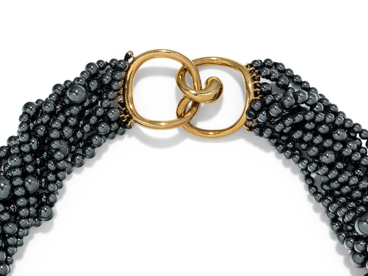ANGELA CUMMINGS, HEMATITE TORSADE NECKLACE