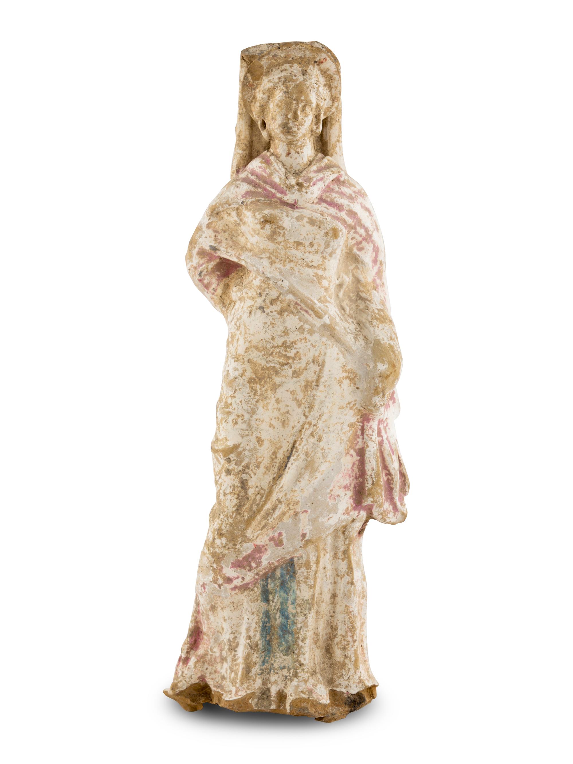 A Canosan Painted Terracotta Female Figure