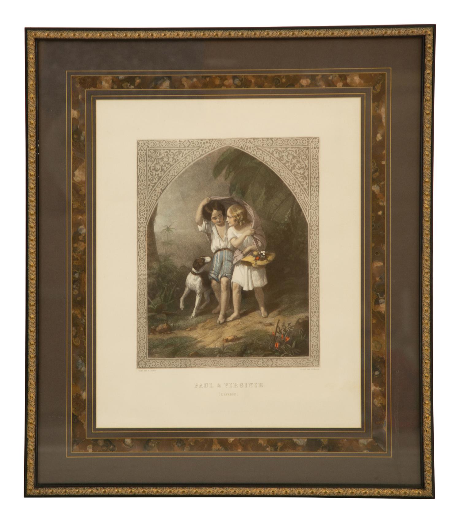 Three French Hand Colored Engravings from Paul & Virginie