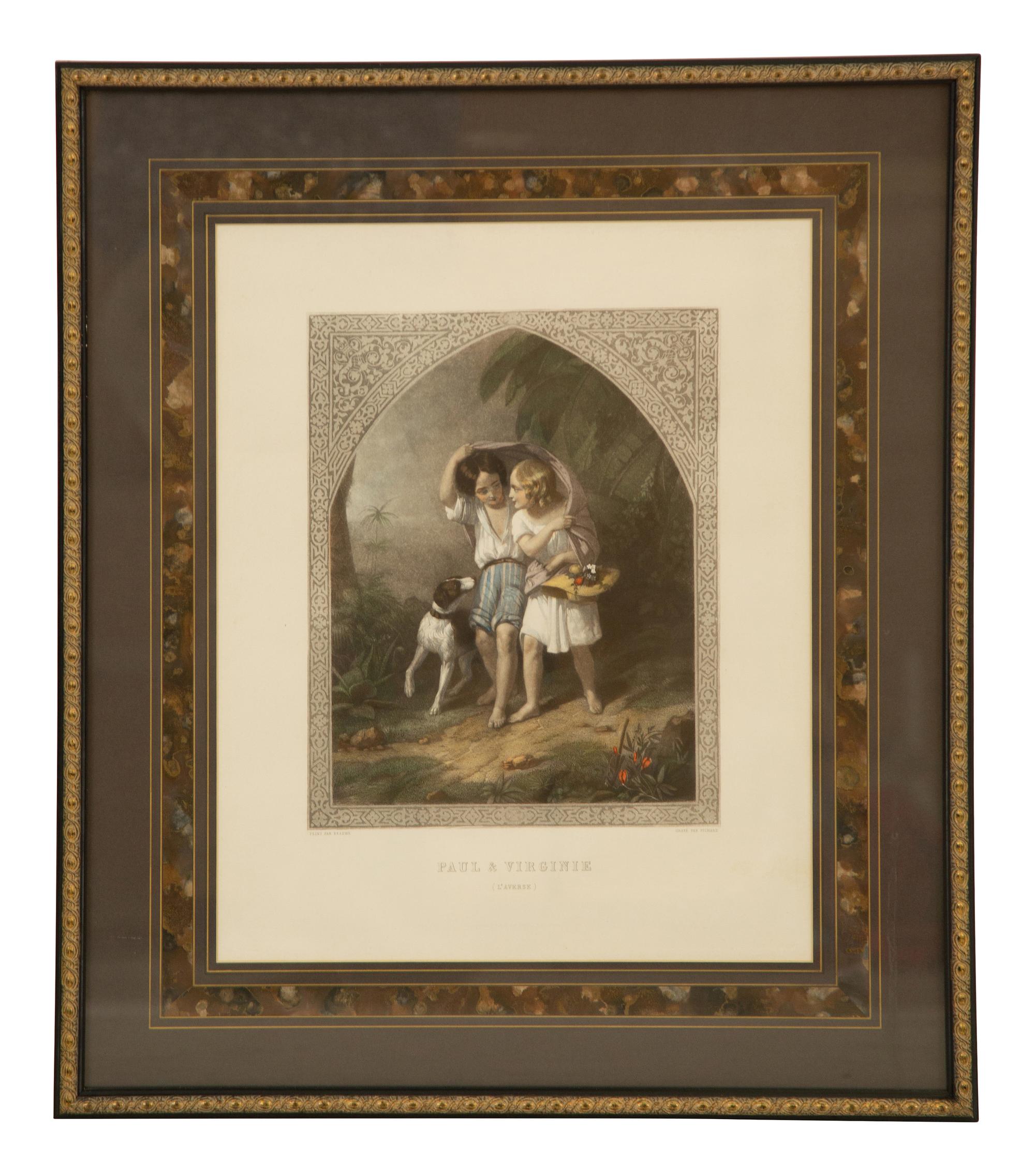 Three French Hand Colored Engravings from Paul & Virginie
