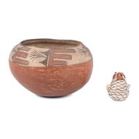 Zuni Owl and Zia Bowl
