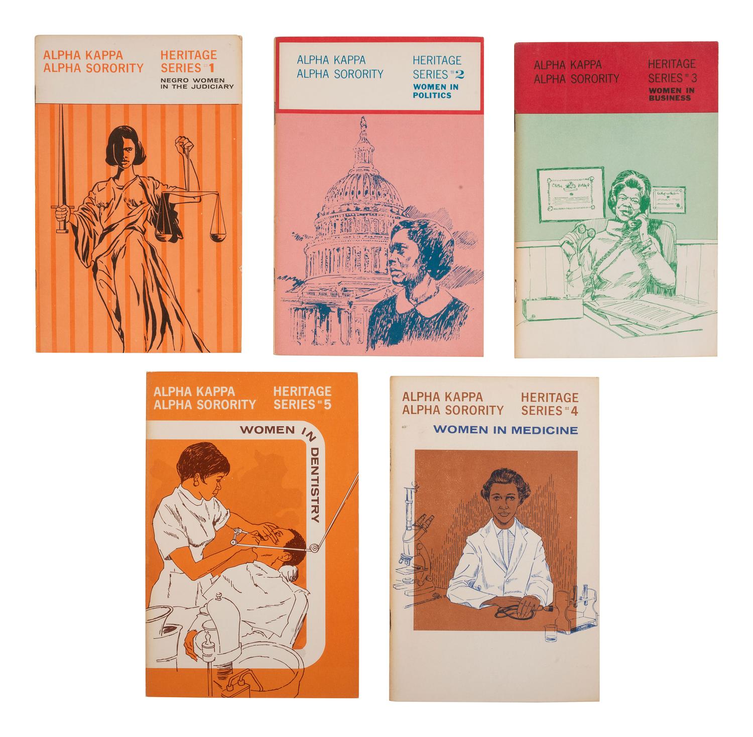 [WOMEN]. A group of items associated with African American women, including booklets from the Alpha Kappa Alpha Sorority Heritage Series.