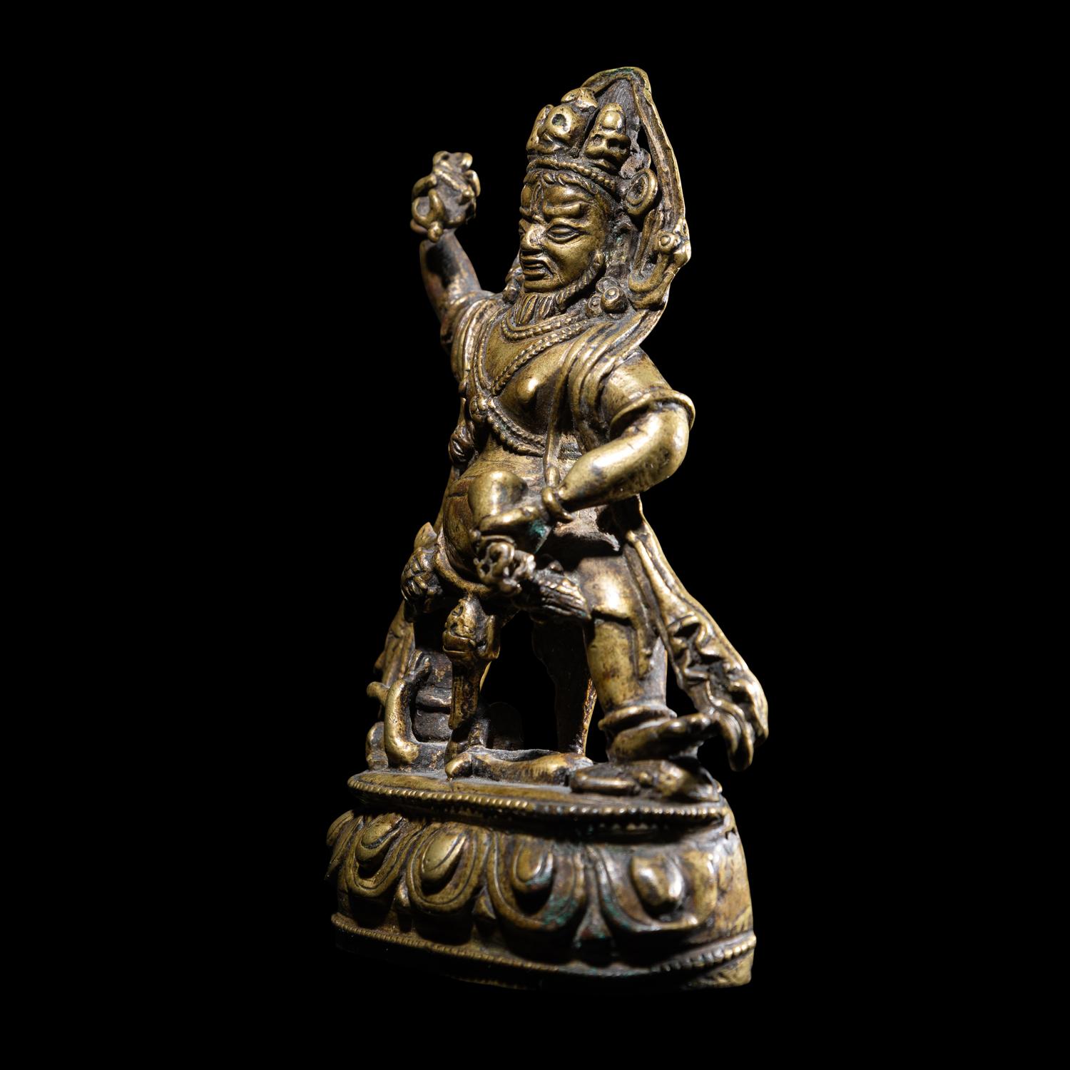 A Tibetan Copper Alloy Figure of Vajrapani, 16th/17th Century 十六/十七世紀 西藏銅金剛手菩薩