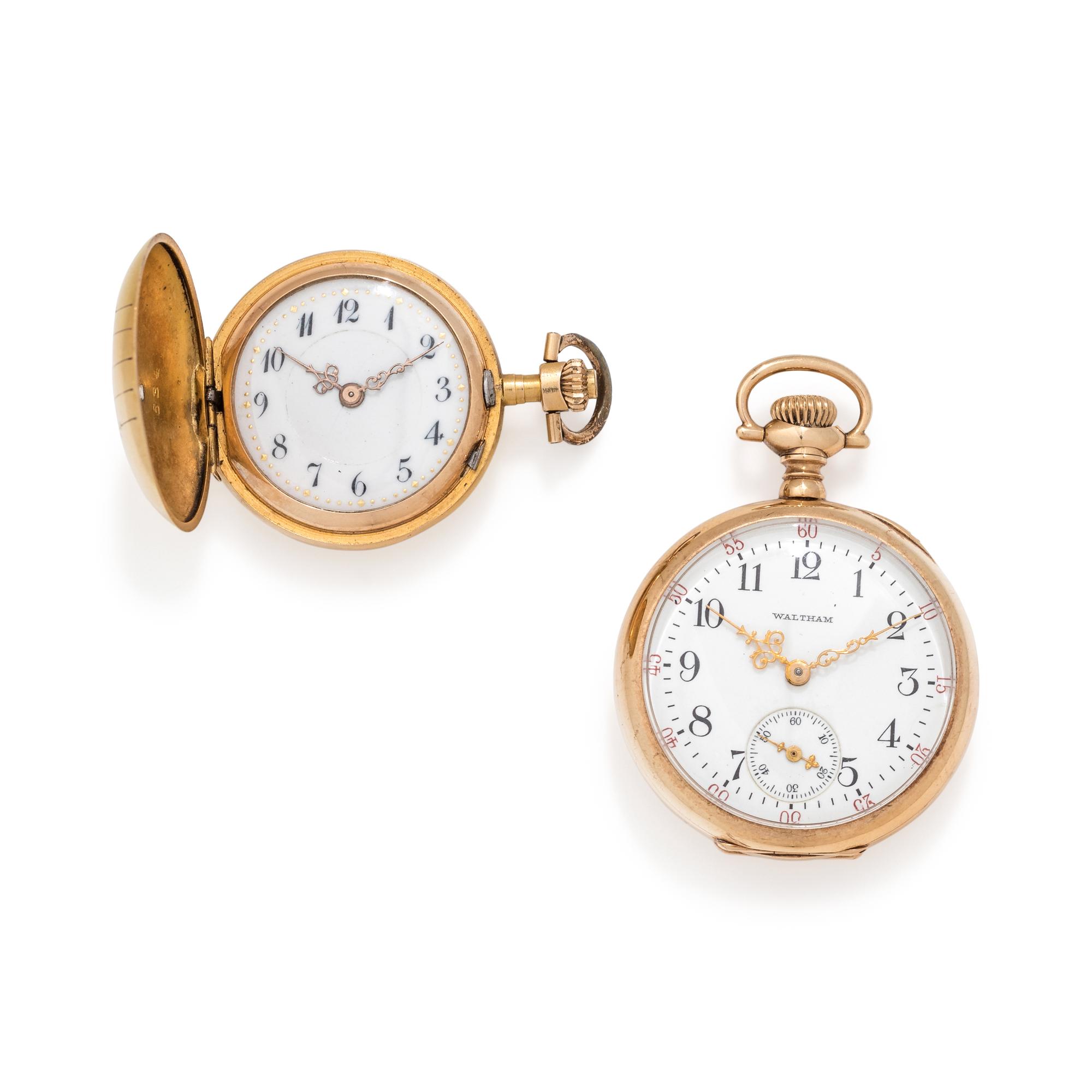 COLLECTION OF 14K YELLOW GOLD POCKET WATCHES