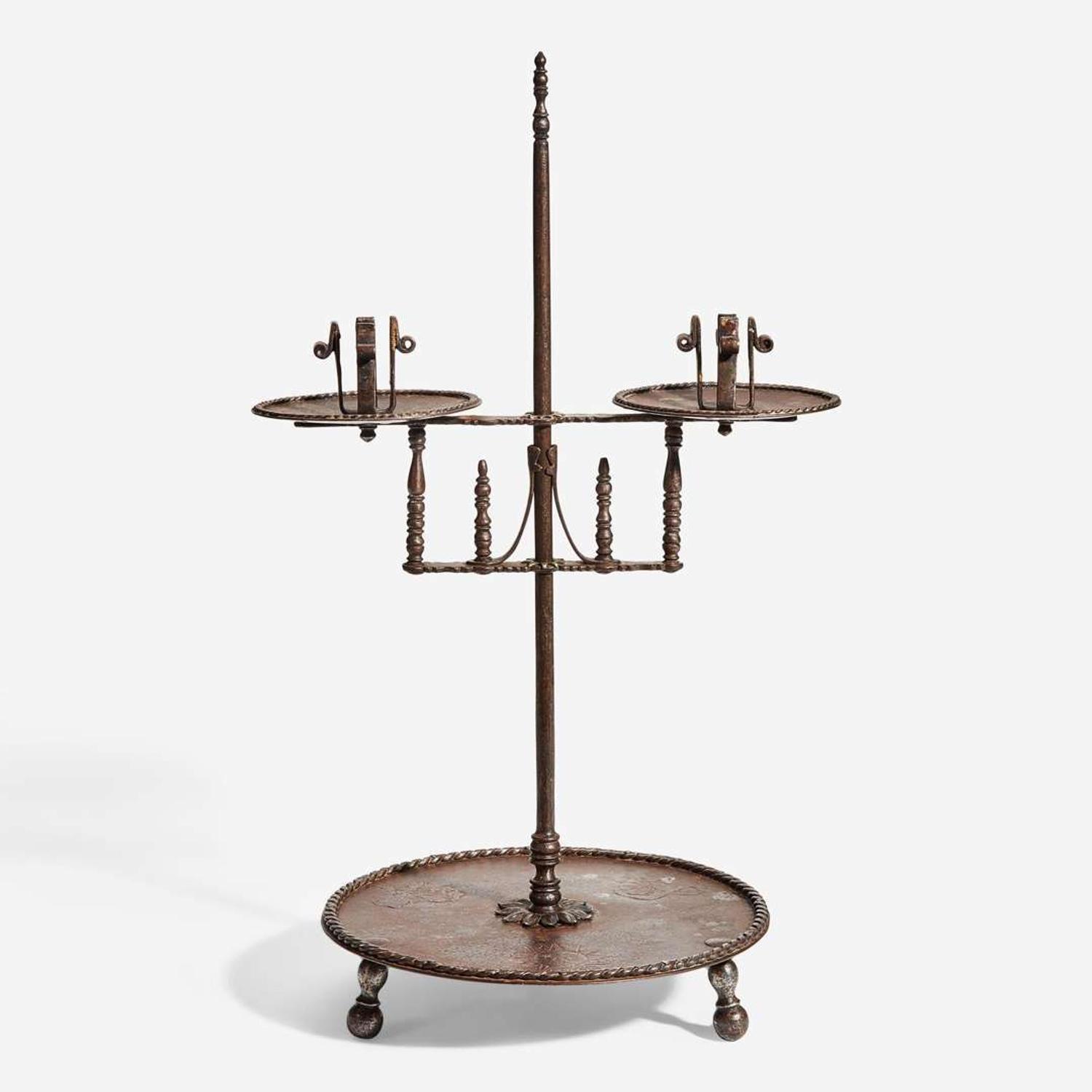 Samuel Yellin A Dual Adjustable-Arm Candlestick, 1935