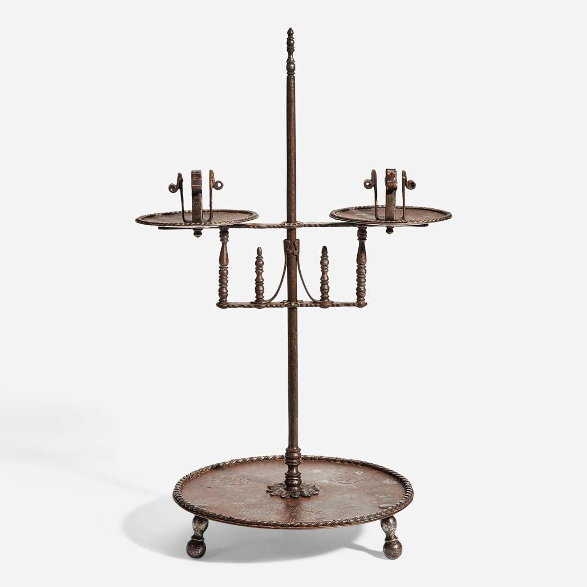Samuel Yellin A Dual Adjustable-Arm Candlestick, 1935