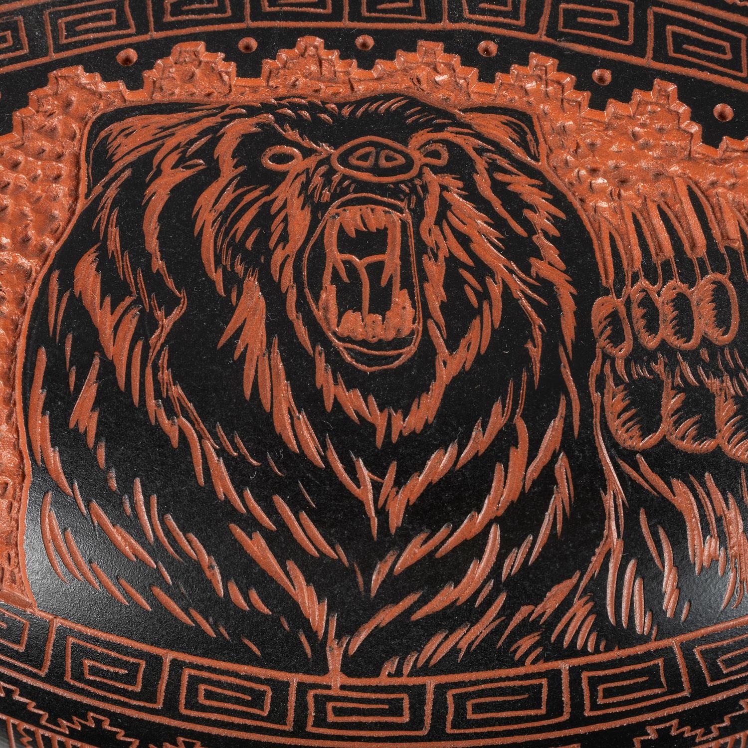 Large Polychrome Sgraffito Pottery Vase