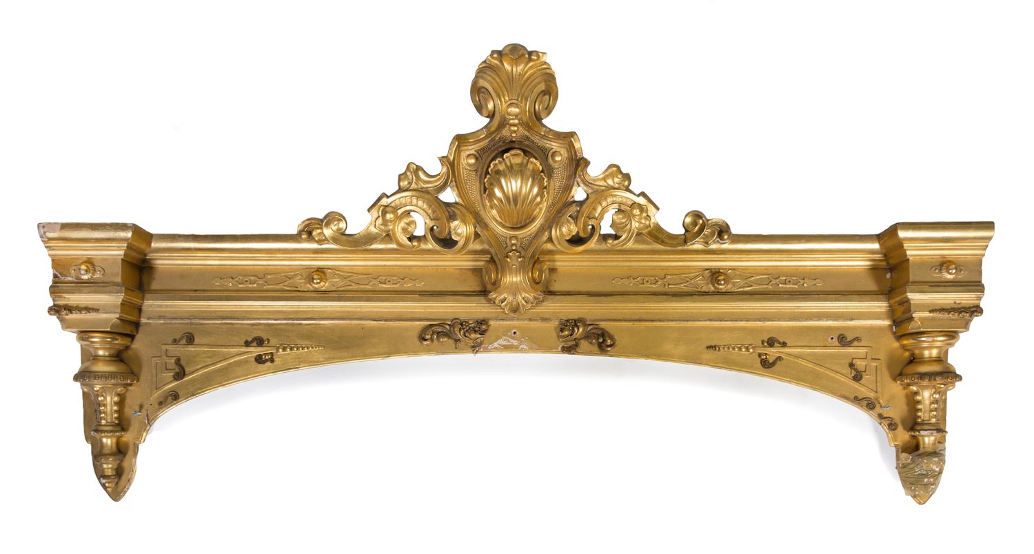 A Continental Giltwood Applique Width 58 1/2 inches.
