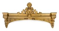 A Continental Giltwood Applique Width 58 1/2 inches.