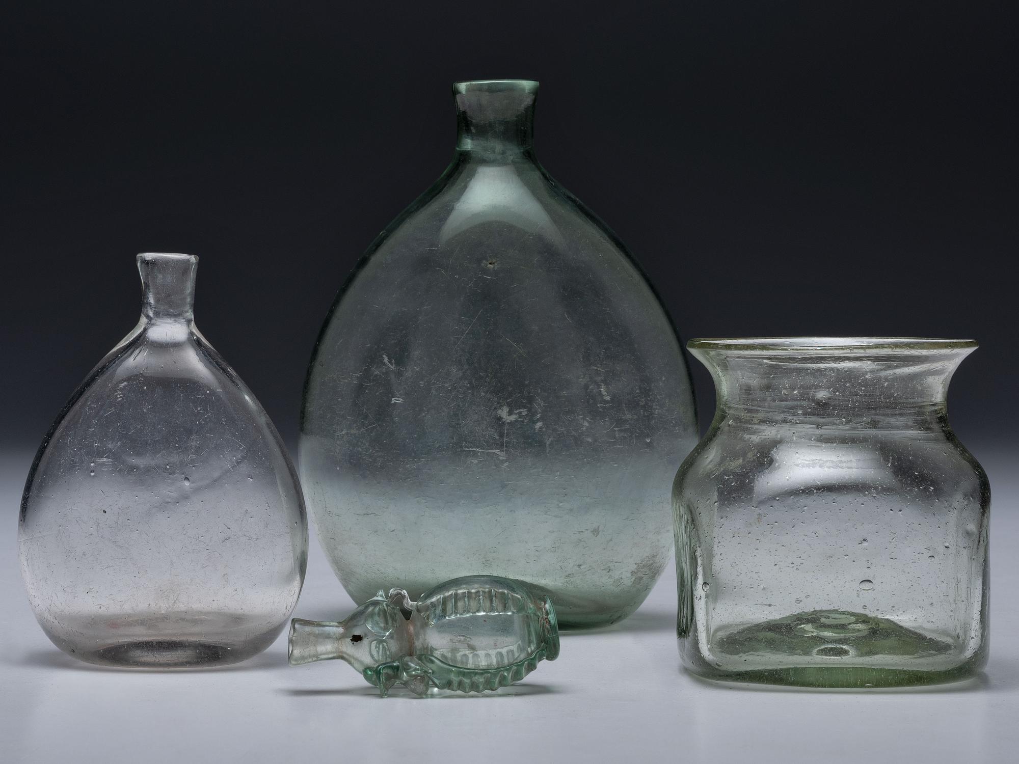 Four Early Blown Glass Vessels