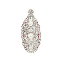 ART DECO, DIAMOND PENDANT BROOCH
