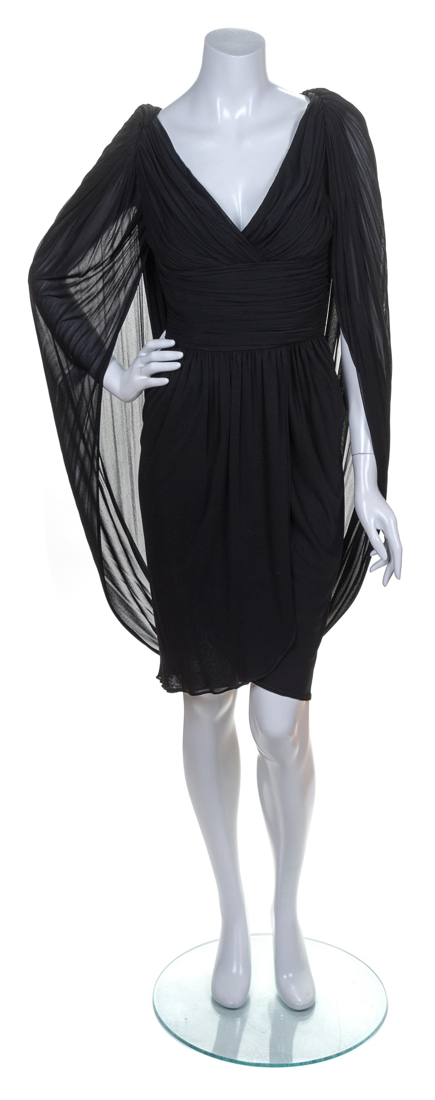 A Halston Black Silk Cocktail Dress,