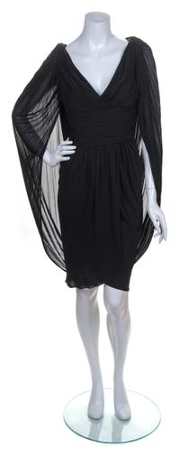A Halston Black Silk Cocktail Dress,