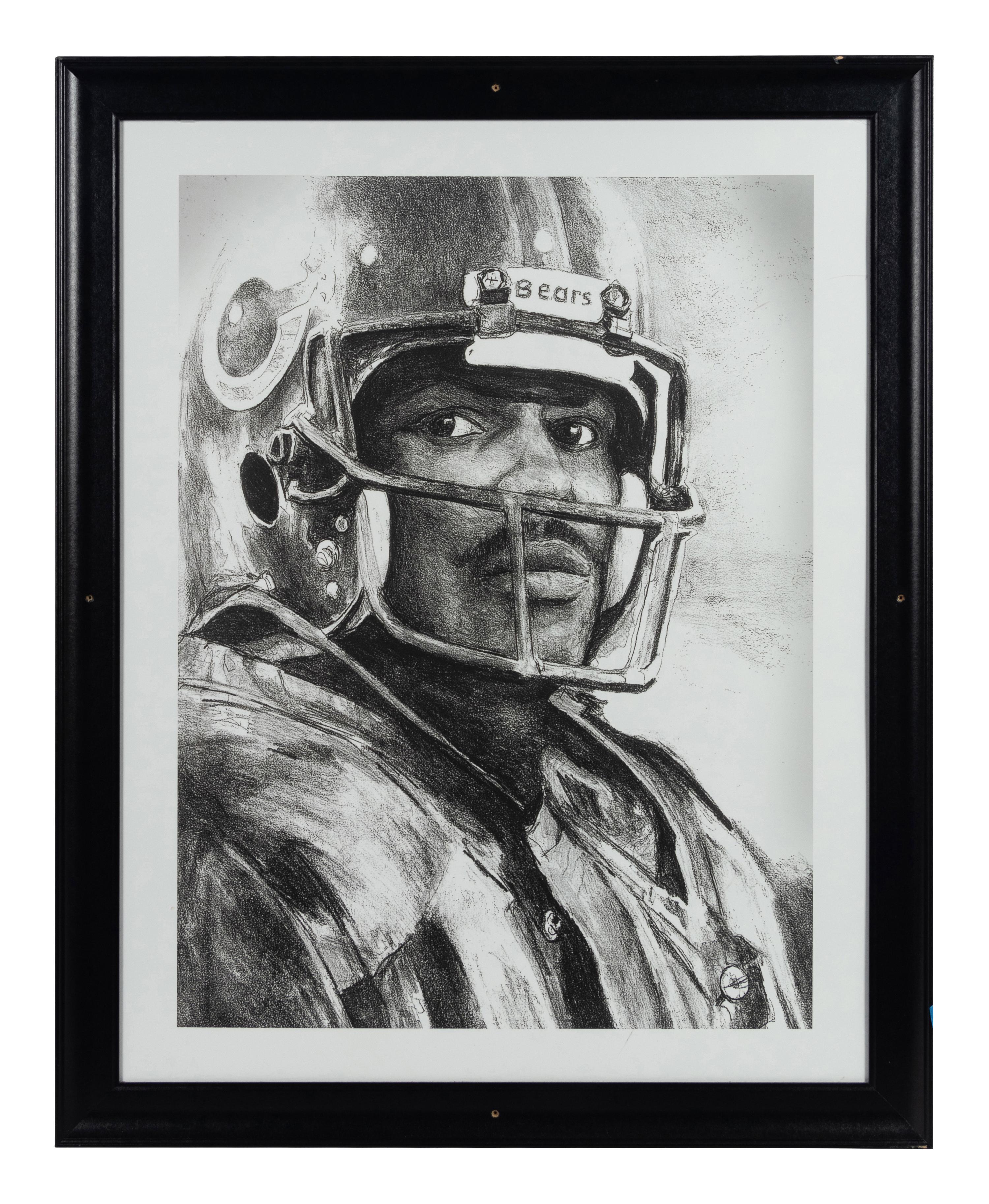 A Group of Five Photographs of Football Players Formerly Displayed at Mike Ditka’s Restaurant