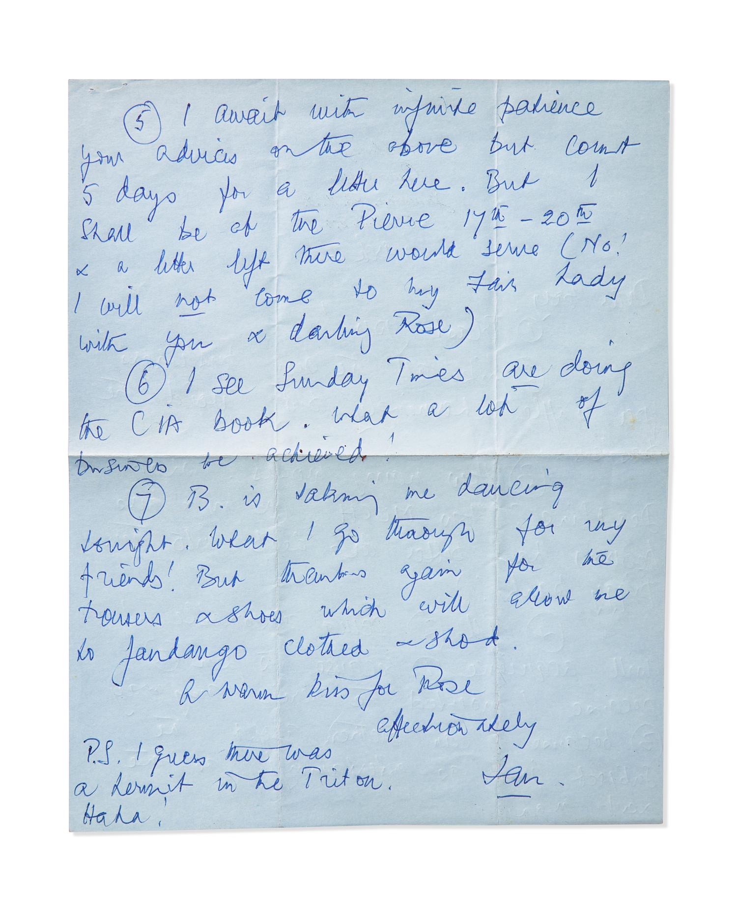 [Literature] Fleming, Ian. Autograph Letter, signed