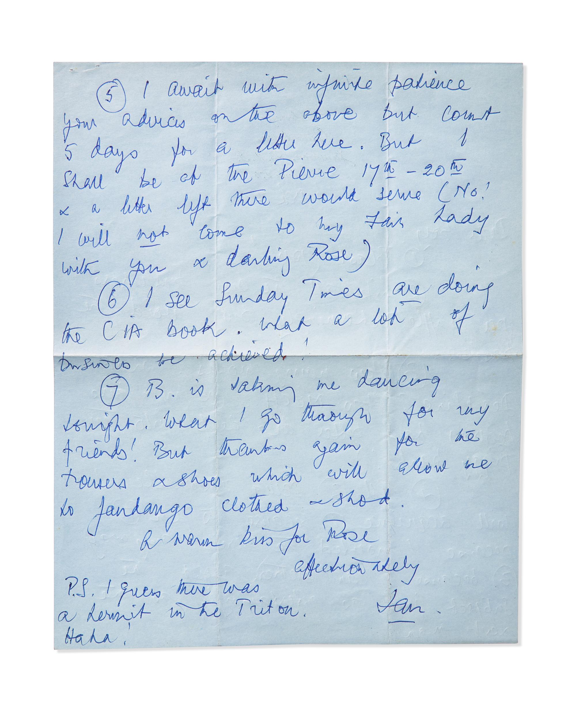 [Literature] Fleming, Ian. Autograph Letter, signed