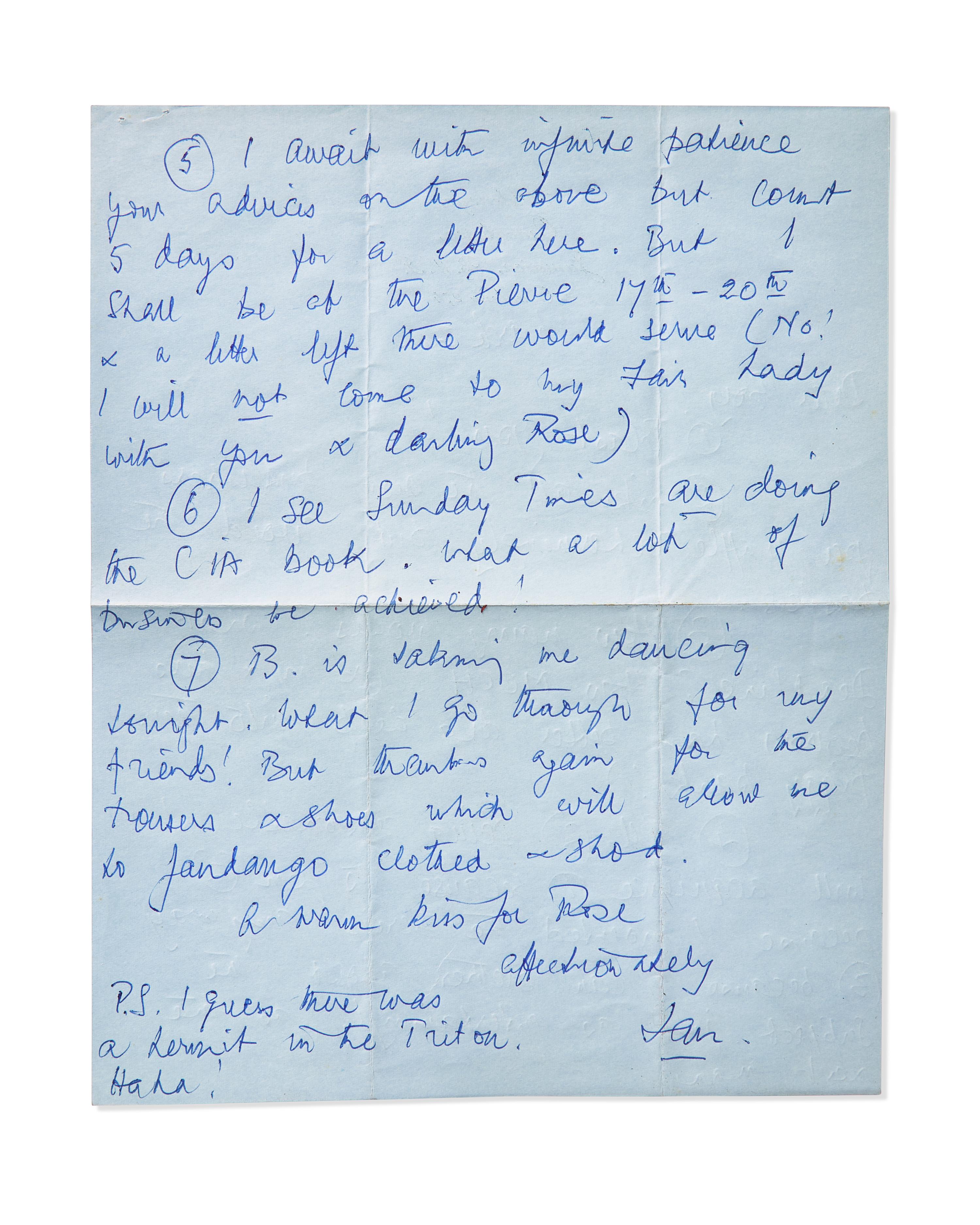 [Literature] Fleming, Ian. Autograph Letter, signed