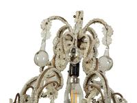 A Pair of Gilt Metal and Glass-Beaded Chandeliers