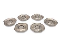 A Set of Six Chinese Pewter Cup Stands