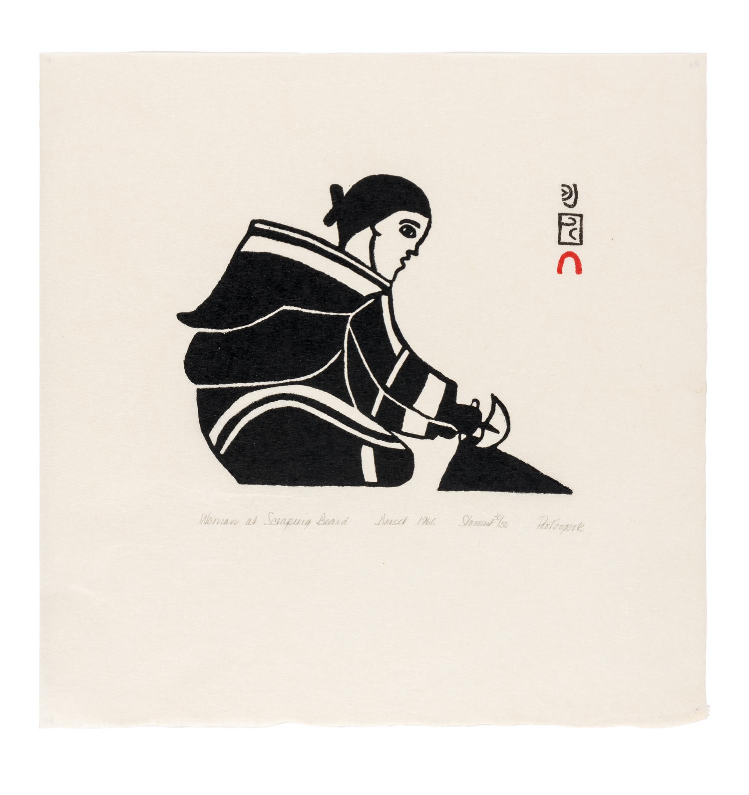 Woman at Scraping Board