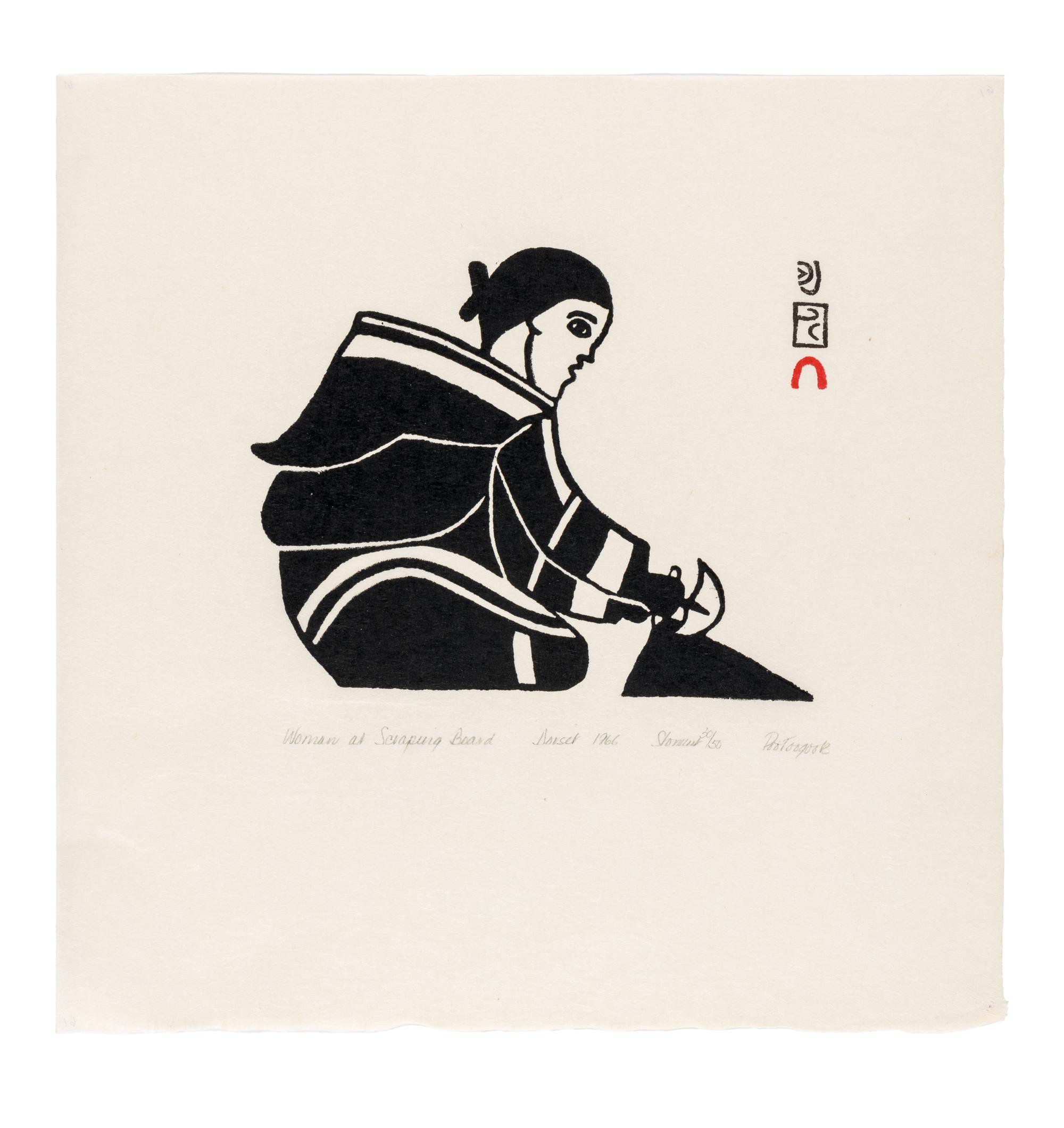 Woman at Scraping Board