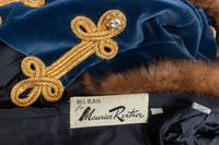 Bill Blass for Maurice Rentner Blue Velvet Coat with Sable Trim, 1968