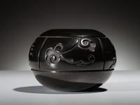 Carved Blackware Pottery Jar