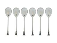 A Set of Six English Silver Seal Spoons, Thomas Bradbury & Sons — 20th Century
