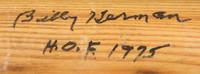 A Bill Herman Autographed Baseball Bat Length of display case 63 3/4 inches.