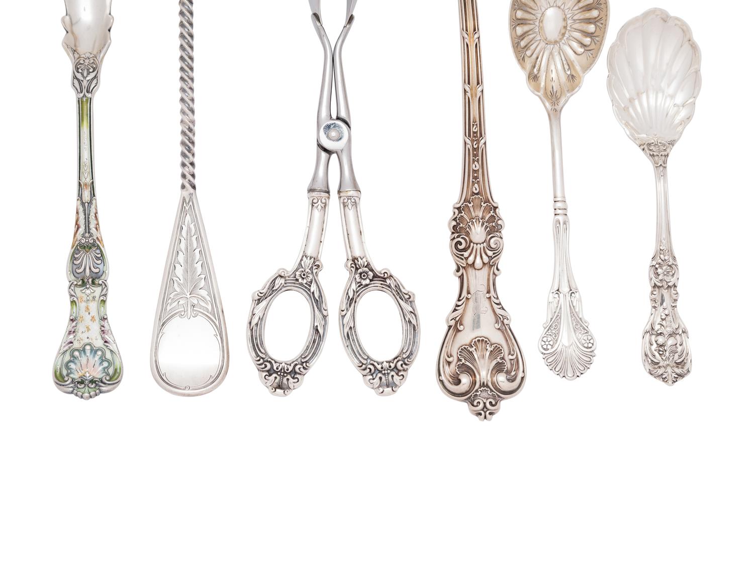 Six American Silver Flatware Serving Articles