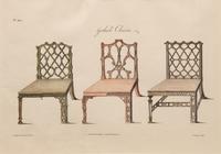 A Set of Eleven Giltwood-Framed French Colored Furniture Engravings