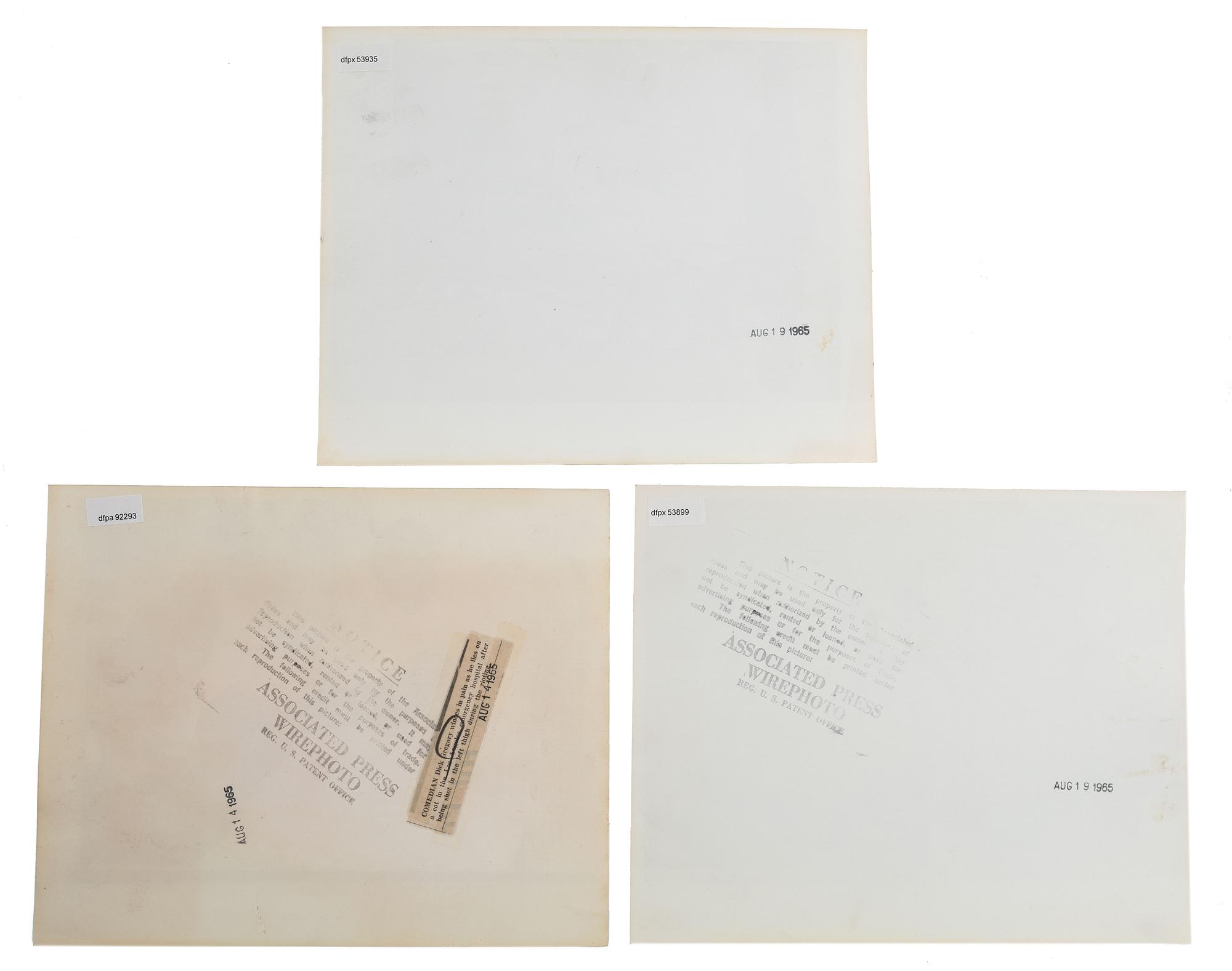 [CIVIL RIGHTS -- WATTS RIOTS]. A group of 7 press photographs featuring scenes from the Watts Uprising in Los Angeles and the wrongful death inquest of Leonard Deadwyler.