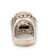 A Sterling Silver, 18 Karat Yellow Gold and Mother-of-Pearl Ring, John Hardy, 19.10 dwts.