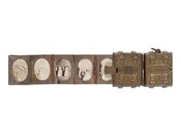 [EARLY PHOT.] Miniature wedding locket containing 12 photos of Tom Thumb & Lavinia Warren. Ca 1863.