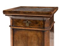 A Directoire Walnut and Marble-Top Pedestal Cabinet