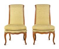 A Pair of Louis XV Carved Beechwood Side Chairs en Ottomane by Nicolas Heurtaut (French, 1720-1771)